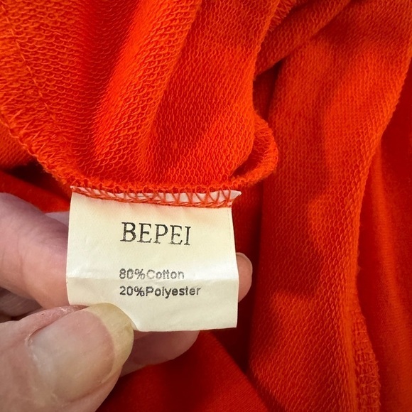 BEPEI tunic pullover longer hoodie orange Size L - Picture 7 of 9